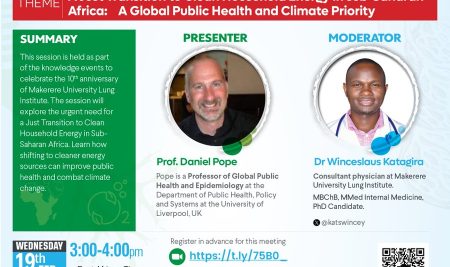 Makerere University Lung Institute DOLS Webinar: A Just Transition to Clean Household Energy in sub-Saharan Africa